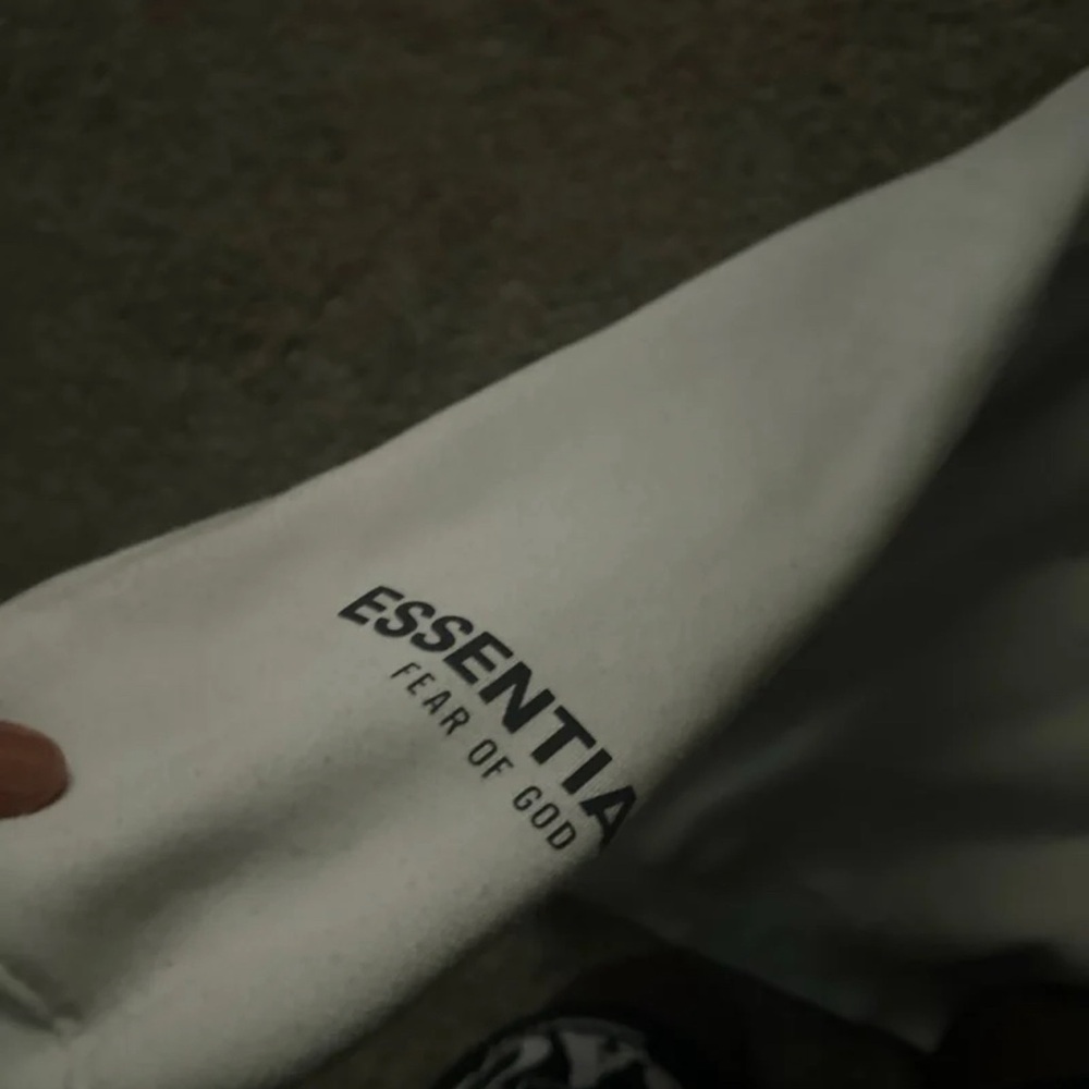essentials hoodie white